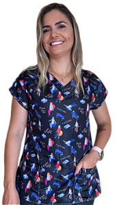 Blusa - Pijama Cirúrgico Estampado - Scrub - Fisioterapia