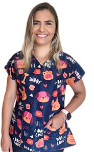 Blusa - Pijama Cirúrgico Scrub Veterinário - Cachorro