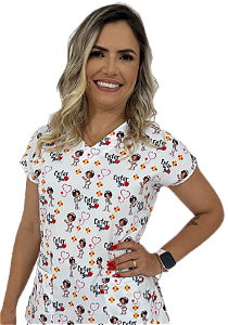 Blusa Pijama Cirúrgico Estampado -scrub Enfermagem- Medicina