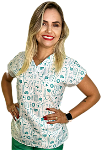 Blusa Scrub Pijama Cirúrgico Estampado Enfermagem Medicina