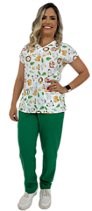 Scrub Pijama Cirurgico estampado desenho infantil personagem
