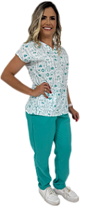Scrub Pijama Cirúrgico Hospitalar Estampado Enfermagem