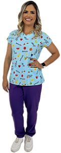 Srcub Pijama Cirúrgico hospitalar estampado Nutricionista