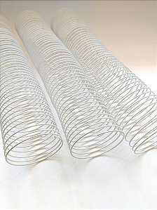 KIT C/03 - Espiral de Aço p/ Encadernação Revestido em Nylon 2 1/4'' (500 fls) Passo 4X1 - BRANCO
