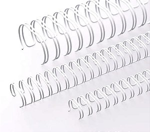 KIT C/03 UNIDADES - Wire-o/Garra Duplo Anel A4 passo 2X1 - BRANCO
