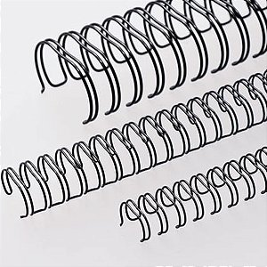 KIT C/03 UNIDADES - Wire-o/Garra Duplo Anel A4 passo 2X1 - PRETO