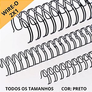 KIT C/03 UNIDADES - Wire-o/Garra Duplo Anel A4 passo 2X1 - PRETO
