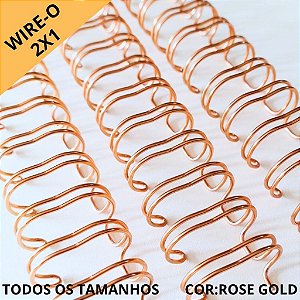 KIT C/03 UNIDADES - Wire-o/Garra Duplo Anel A4 passo 2X1 - ROSE GOLD