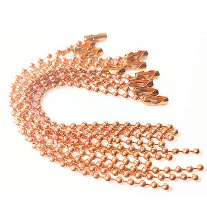 Correntes Bolinha ROSE GOLD para Chaveiro / Artesanato / Colorida 2.4mm  - 20 unidades