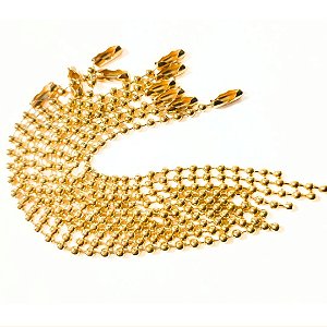 Correntes Bolinha OURO para Chaveiro / Artesanato / Colorida 2.4mm  - 20 unidades