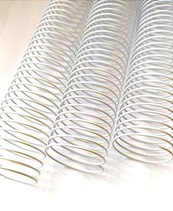 KIT C/03 - Espiral de Aço p/ Encadernação Revestido em Nylon 1 1/2'' (350 fls) Passo 3x1 - BRANCO