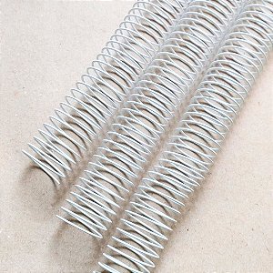 KIT C/03 - Espiral de Aço p/ Encadernação Revestido em Nylon 1 1/4'' (275 fls) Passo 4X1 - BRANCO