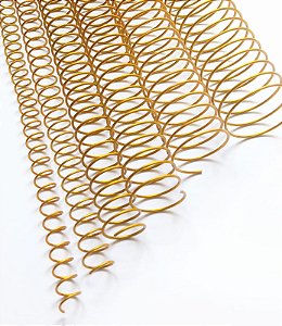 KIT C/03 - Espiral de Aço p/ Encadernação Revestido em Nylon 3/4'' (150 fls) Passo 3x1 - DOURADO