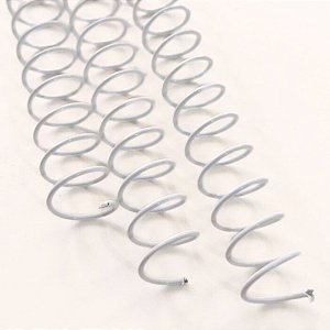 KIT C/3 - Espiral de Aço para Encadernação Revestido em Nylon 1/2'' (100 folhas) Passo 3x1 - BRANCO