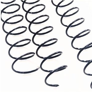 KIT C/3 - Espiral de Aço para Encadernação Revestido em Nylon 1/2'' (100 folhas) Passo 3x1 - PRETO