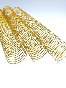 KIT C/03 - Espiral de Aço p/ Encadernação Revestido em Nylon 1 3/4'' (400 fls) Passo 4X1 - DOURADO