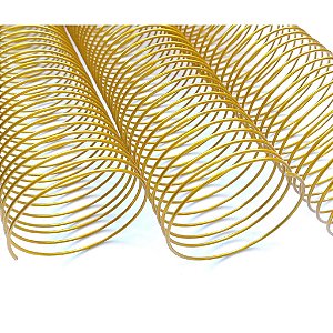 KIT C/03 - Espiral de Aço p/ Encadernação Revestido em Nylon 2 1/4'' (500 fls) Passo 4X1 - DOURADO