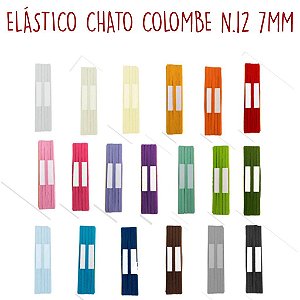 Elástico para Agenda Chato Colorido Colombe n.12 - 7mm (cores) - 2 METROS