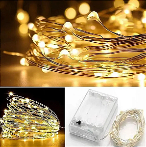 Fio de Fada Luz Led 30 luzes - 3 metros (luz amarela)
