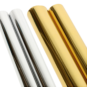 Vinil Adesivo Metalizado - Rolo 1metro x 25cm - Dourado ou Prata