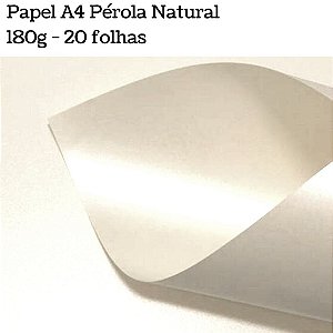 Papel A4 Pérola Natural Metalizado 180g - 20 FL