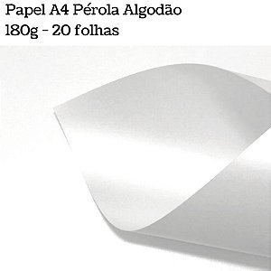 Papel A4 Pérola Algodão Metalizado 180g - 20 folhas