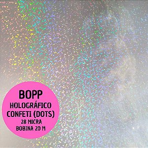 BOBINA BOPP Holográfico Confeti (DOTS)  22cm x 20 metros