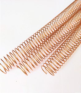 KIT C/03 - Espiral de Aço p/ Encadernação Revestido em Nylon 1/1'' (200 fls) Passo 4X1 - COBRE ROSE