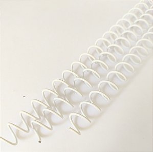 KIT c/3 - Espiral de Aço para Encadernação Revestido em Nylon 5/16'' ( 50 folhas) Passo 3x1 - BRANCO