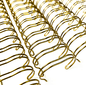 KIT C/03 UNIDADES - Wire-o/Garra Duplo Anel A4 passo 2X1 - DOURADO
