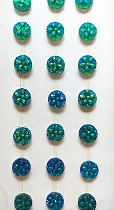 Cartela de Adesivos Strass AZUL FURTACOR para Personalizar Lembrancinhas, Agendas