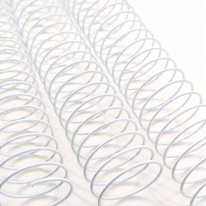 KIT C/03 - Espiral de Aço p/ Encadernação Revestido em Nylon 1 1/4'' (275 fls) Passo 3x1 - BRANCO