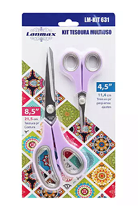 Conjunto de Tesouras para Costura, Artesanato, Patchwork 8,5" e 4,5" - 2 unidades