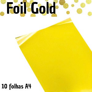 10 Folhas A4 - Foil Dourado para Impressão Laser / Laminação Térmica