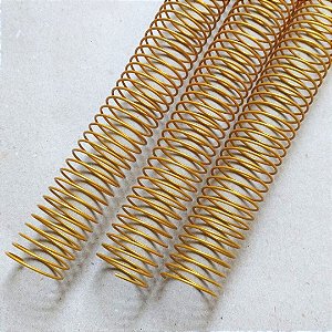 KIT C/03 - Espiral de Aço p/ Encadernação Revestido em Nylon 1 1/4'' (275 fls) Passo 4X1 - DOURADO