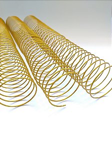 KIT C/03 - Espiral de Aço p/ Encadernação Revestido em Nylon 1 1/2'' (350 fls) Passo 3x1 - DOURADO