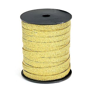 Elástico Metalizado DOURADO 8mm - 5 metros