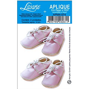 Aplique MDF - Sapatinho Baby Girl - 2 unidades (pares)