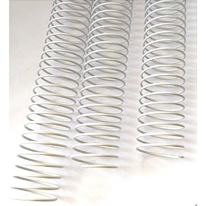 KIT C/03 - Espiral de Aço p/ Encadernação Revestido em Nylon 1'' (200 fls) Passo 4X1 - BRANCO