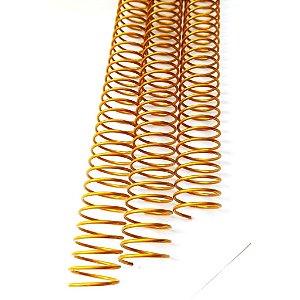 KIT C/03 - Espiral de Aço p/ Encadernação Revestido em Nylon  3/4 (150 fls) Passo 4X1 - DOURADO