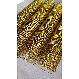 Espiral de Aço p/ Encadernação Revestido em Nylon Dourado 2'' 1/4 (500 fls) Passo 4X1 - 12 unidades