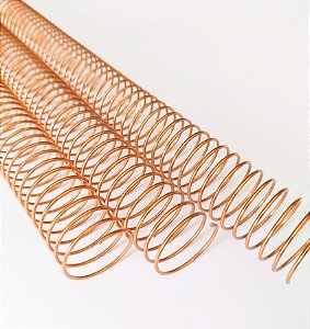 Espiral de Aço p/ Encadernação Revestido em Nylon Cobre Rosé  1/1'' (200 fls) Passo 4X1 - 12 unidades