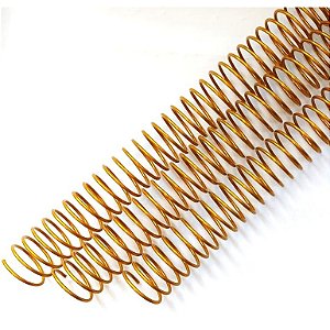 KIT C/03 - Espiral de Aço p/ Encadernação Revestido em Nylon  3/4 (150 fls) Passo 3X1 - DOURADO