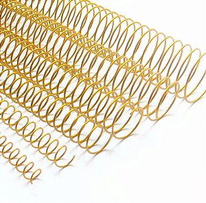 KIT C/ 03 - Espiral de Aço para Encadernação Revestido em Nylon 1/1'' (200 fls) Passo 3x1 - DOURADO