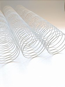 Espiral de Aço p/ Encadernação Revestido em Nylon Branco 2'' 1/4 (500 fls) Passo 3X1 - 12 unidades