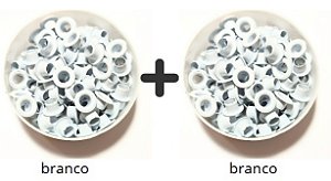 Kit Ilhós Nº54 em Alumínio 200 Unidades Para Customização Papel e Costura Criativa Branco + Branco
