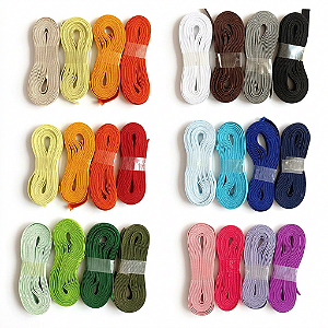 8 MTS no Kits de Cores - Elástico Chato Colorido 7mm para Artesanato - 2 metros p/COR