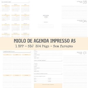 Miolo Impresso de Agenda SALMÃO  2026  A5 - 1 DPP SDJ 354 pgs/ 75g