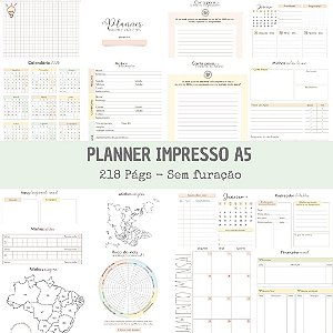 Miolo Impresso de PLANNER 2026  A5 - 218 pgs/ 75g