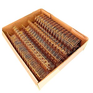 CAIXA WIRE-O A4  1'' DOURADO - 200 folhas (passo 2x1) - 25 UNIDADES